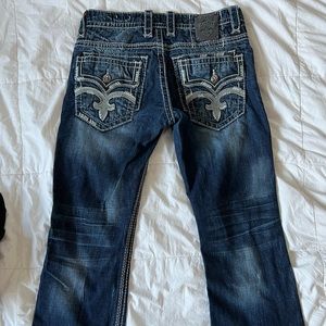 Mens Rock Revival Jeans 34x33 Darin Slim Boot cut